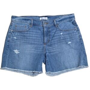 LOFT Distressed Denim Shorts Women's Size 29 8 Blue Frayed‎ Hem